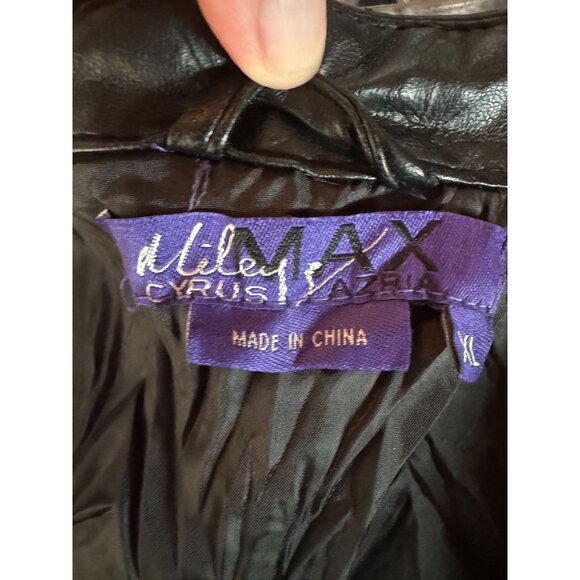 Miley Cyrus & Max Azria Black Faux Leather Vest XL - Picture 4 of 16